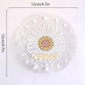 Detail of 12cm rainbow prism suncatcher window sticker with sunflower and moon motif - RPS055: Sunflower Sunshine Brave