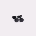Minimalist round black 316L stainless steel stud earrings with butterfly backings - Black 6mm Pair