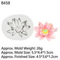 Pink lotus flower resin cast next to a flexible white silicone craft mold for soap making - Gray - B458 Small