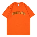 T-shirt en coton orange vif Sturniolo Triplets Fresh Love avec imprimé Varsity - Orange