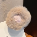 Graziosa clip BB in peluche a forma di zampa di gatto beige e rosa per capelli - 9078D Molletta a Artiglio con Orecchie Tonde Caffè