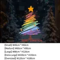 Colorful hand-drawn Christmas tree static window sticker in five adjustable size options - Small [40*60CM]