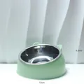Light green cat ear shaped stainless steel bowl with tilted design for neck protection - Extra Small【Green】
