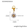 Ciondolo margherita in acciaio inossidabile con petali bianchi per gioielli fai-da-te - Ciondolo a Fiore Dorato (D293)