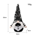 Gnome groom doll with black sequin hat, white beard and dimensions labeled 25cm high - Groom Rudolf Gnome / Black