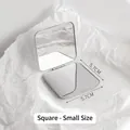 Portable square small silver folding metal makeup mirror, size 5.7cm x 5.7cm - Square Small / 5.7x5.7CM