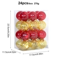 24pcs set of red and gold 6cm Christmas ornaments in transparent PVC packaging - Gold Red