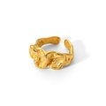 Dettaglio dell'anello in acciaio inossidabile placcato oro 18k con trama a lava - Anello Aperto Irregolare Lava Dorata (TR4051-G)