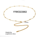Layered gold beaded belly chain in stainless steel with adjustable length for women - Golden Beaded Style (YYWC023002)