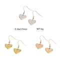 Three pairs of heart-shaped stainless steel drop earrings in gold, silver and rose gold - Hollow Heart Style (F-KE86906-KPD)
