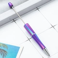DIY beadable ballpoint pen in metallic gradient purple with silver tip for crafting - Fluorescent Purple Gradient