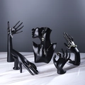 Présentoirs à bijoux en résine noire mate pour colliers et bracelets sur marbre - Set de 5 pièces / Noir