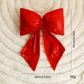 Velvet burgundy Christmas bow 42cm decoration with metallic sheen for holiday tree decor - 28cm / Red Metallic Bow