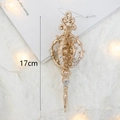 Glittery 17cm champagne gold vintage spindle ornament for Christmas tree decor - Key