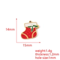 Macro view of 18K gold plated Christmas stocking pendant with precise dimensions - Detailed Christmas Sock (7#)
