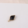 Detail eines rhombenförmigen schwarzen Kristallanhängers mit Goldrand für DIY-Schmuck - Schwarz (3#)