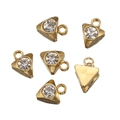 Lot de six pendentifs triangles dorés en acier inoxydable avec strass pour bijoux DIY - Triangle / Doré