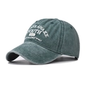 Vintage washed dark green cotton baseball cap with embroidered Youth 1995 lettering - Adjustable / Dark Green