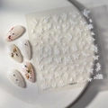 Detail of 5D white embossed butterfly and flower nail stickers with 3D relief texture - White Butterfly Floral Style (FEB-817)