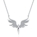 Collana con pendente ad ali di angelo in argento con cristalli di zirconia cubica - Collana Ala d'Angelo