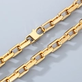 9mm 18K gold plated chunky square link chain necklace with lobster clasp - Necklace 45cm / Gold