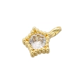 Colgante cuadrado vintage chapado en oro con estrella de circón sobre fondo blanco - Oro Estrella De Cinco Puntas
