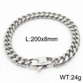Silver Cuban link bracelet in 200x8mm size with a secure mechanical clasp closure - Style A 8mm-200mm