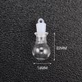 Miniature transparent glass perfume bottle with white rubber stopper, size 22mm x 14mm - Transparent Bulb Bottle + Rubber Stopper