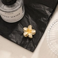 Bohemian frangipani hair claw with cream gradient petals and gold metallic edges - 12# Yellow