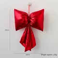 Glänzende rote Weihnachtsschleife aus Metall, 35cm festliche Dekoration für Baum und Wand - 30cm Rot (125g)