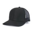 Cappellino trucker nero con retro in rete traspirante e visiera curva rinforzata - Regolabile / Nero