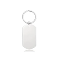 Polished stainless steel rectangular dog tag keychain for laser engraving and gifts - 49*28mm Sharp Corner Silver Dog Tag Keychain