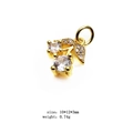 Golden cherry pendant charm with cubic zirconia stones for bracelets and necklaces - Style 16