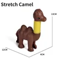 Brown camel pop tube sensory toy with yellow stretchable neck for creative fidget play - Camel