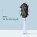 Light blue matte hair cushion brush with silver frame and convenient hanging hole - Cushion Brush / Wisteria Blue