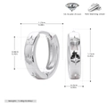 Detailansicht der S925 Sterling Silber Sternohrringe mit präzisen Größen und Gewichtsangaben - 925 Silber Weißgold beschichtet