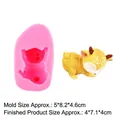 Molde de silicona rosa para ciervos dormidos DIY en resina y decoraciones - B233 / Rosa