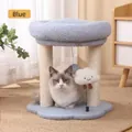 Blue cloud cat tree with sisal scratching posts and teddy velvet bed 40x40x38cm - Cloud Cat Tree / Blue