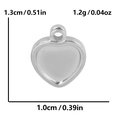 Detailed size and weight specs for the 304 stainless steel heart pendant accessory - Silver