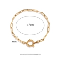 Vista dettagliata del bracciale a catena a graffetta placcato oro 18K largo 4mm e 17cm - 19cm / Catena a Maglie in Oro