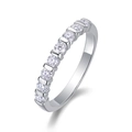 Elegant S925 sterling silver eternity ring with sparkling white cubic zirconia stones - US Size 5 / Silver (Moissanite Row Set)