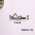 Barrette à cheveux Y2K en métal argenté en forme de couronne, longueur 5,5cm - Pince Bec de Canard Couronne (X1-444) / 5,5 cm