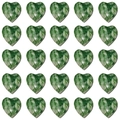 Green natural stone heart-shaped pendant with marble texture for jewelry making - 15x15x6mm / Green Spot Stone