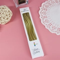 Golden wavy birthday candles in 6-piece pack set with curved pencil shape and elegant finish - A15 Rotating Style / Gold