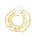 Three-piece layered natural yellow stone chip necklace set with golden lobster clasps - Bracelet / Yellow