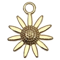 Gold sunflower alloy charm pendant for DIY bracelets and necklaces with textured center - Sunflower Style A / Gold