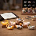 Lucky Cat resin figurine set with natural crystal stones and lucky charms decor - A101 Lucky Cat Cover 6 / Random One
