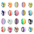20 styles of colorful striped resin beads with large holes and metal core for DIY jewelry - Assorted Colors