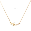 Variante der Gold-Edelstahlkette mit Sternen und Perlen sowie 45+5cm Längenangaben - Goldener Stern und Perle