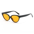 Retro cat-eye sunglasses with black frames and orange lenses for beach fashion - Black Frame Orange Lens